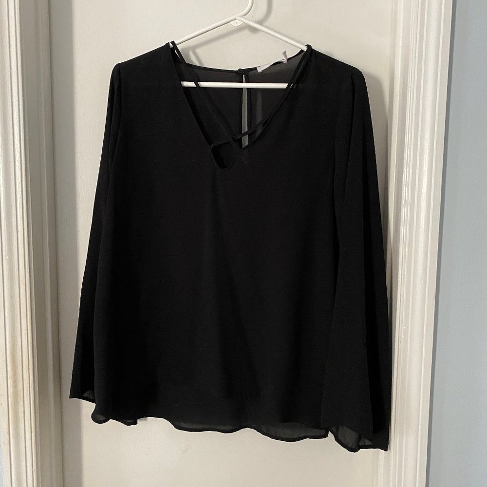 Long Sleeve Black Lush Blouse